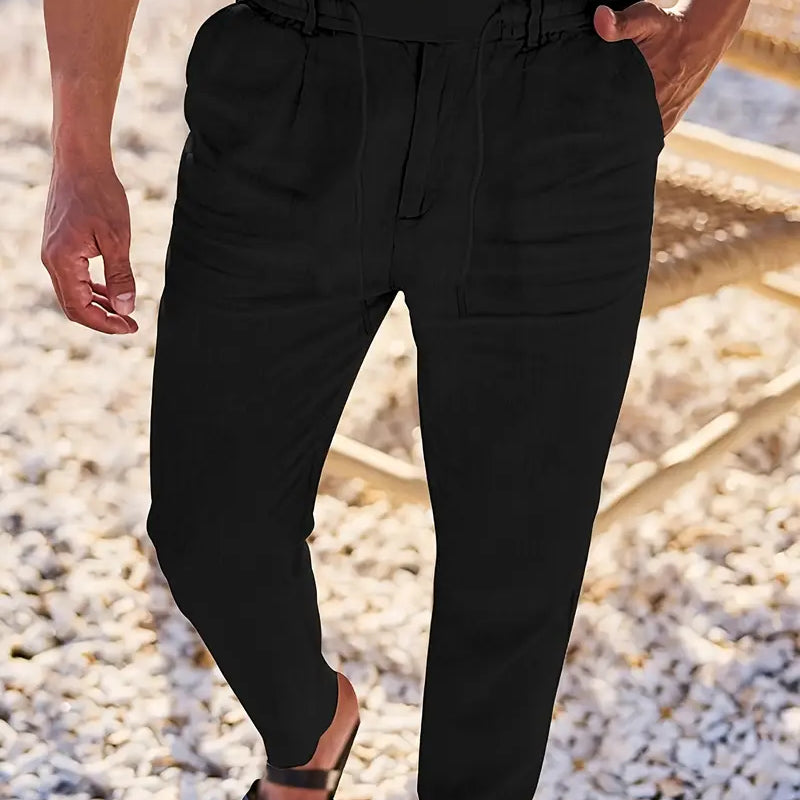 NICHOLS | PANTALONS LARGES EN LIN AVEC CORDON