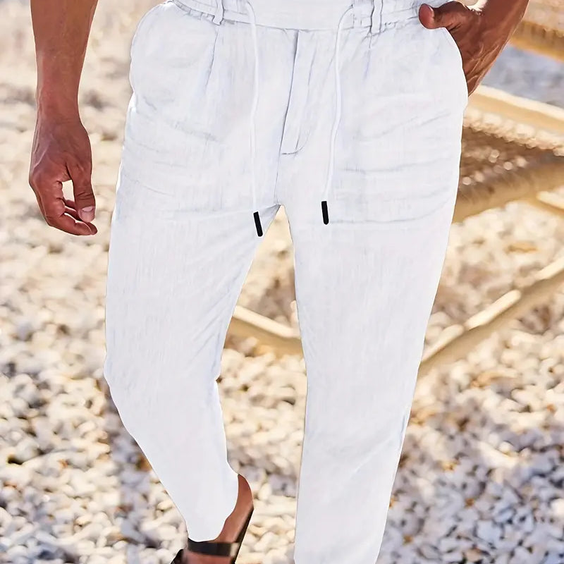 NICHOLS | PANTALONS LARGES EN LIN AVEC CORDON