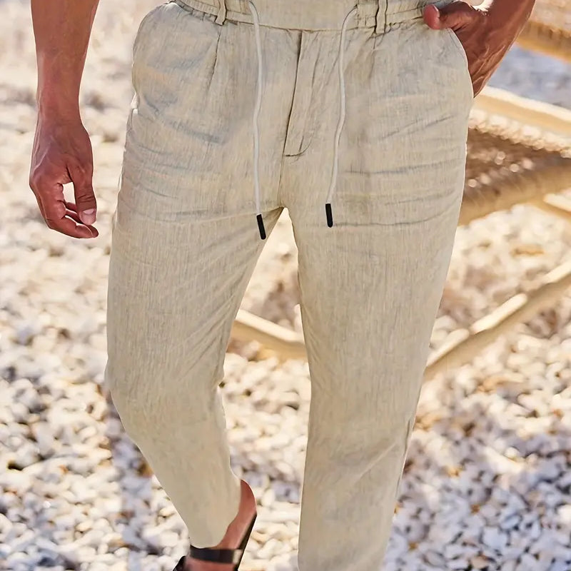 NICHOLS | PANTALONS LARGES EN LIN AVEC CORDON